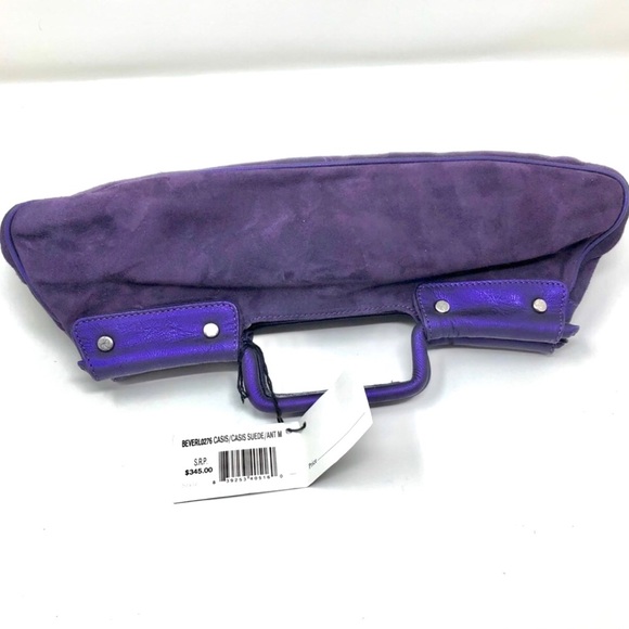 DONALD J. PLINER dark plum suede baguette bag, made in Italy, NWT - Picture 4 of 12